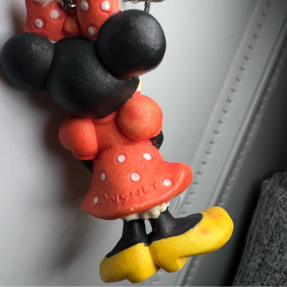 Vintage MICKEY MOUSE AND MINNIE MOUSE Ornament SET OF TWO WALT DISNEY Holiday - Picture 6 of 6